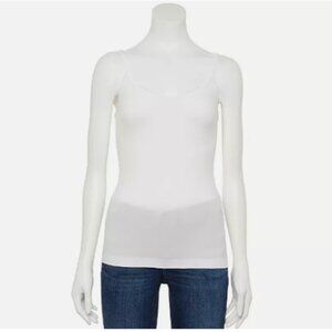 Juniors' SO® Favorite V-Neck Seamless Supersoft Fitted Camisole/White/XL/NWT